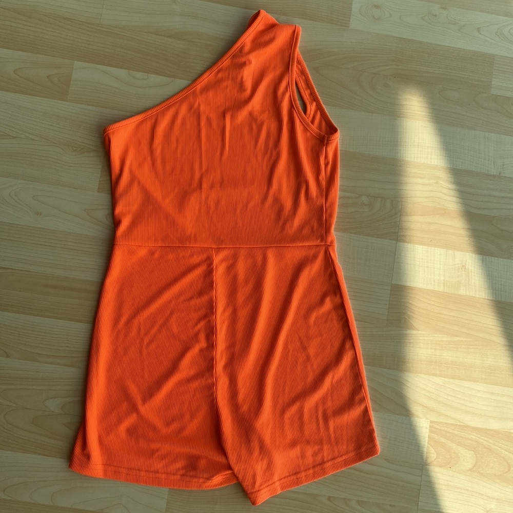 NEON ASYMMETRICAL CUT OUT ROMPER - Picture 4 of 4